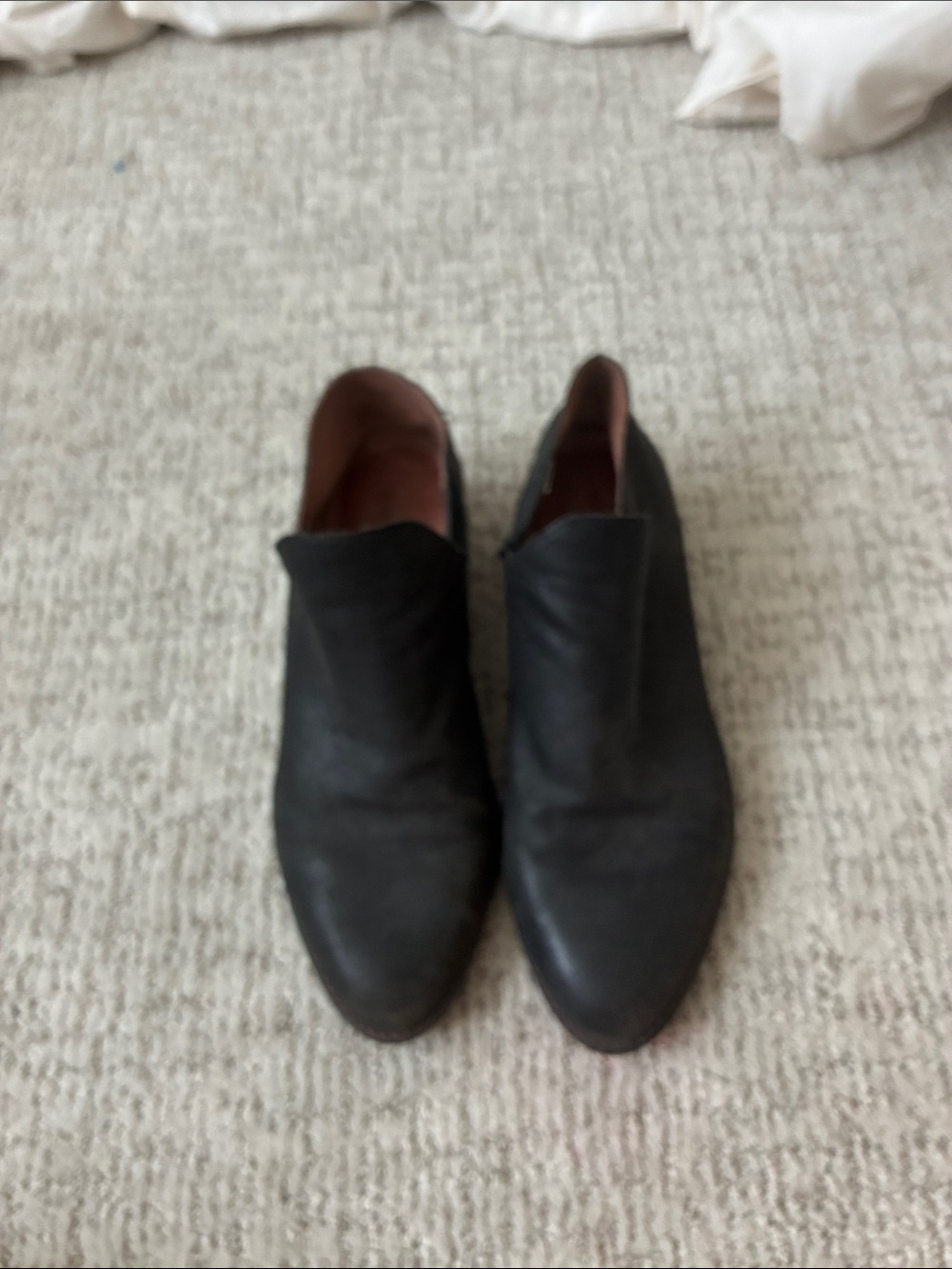 Lucky Brand Women's Black Slip-On Leather Mini Boots